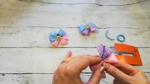 Маленькие бантики из лент своими руками. Бантики без клея./DIY ribbon bows