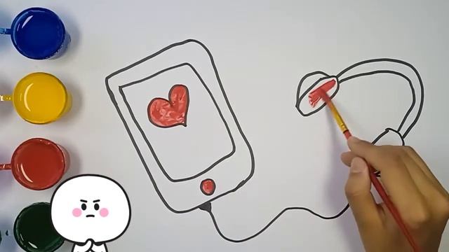 Bolalar uchun telefon rasmini chizish | Drawing phone for children | Нарисование телефон для детей