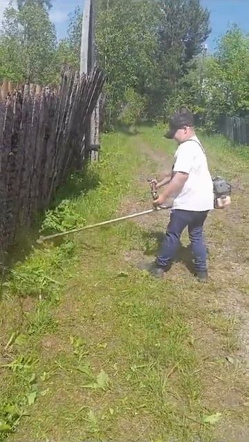 кошу траву мотокосой оазис часть вторая кошу за забор? смотреть онлайн