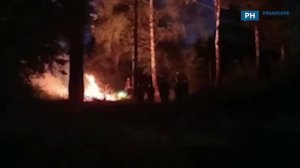 В Рязани пламя охватило сквер