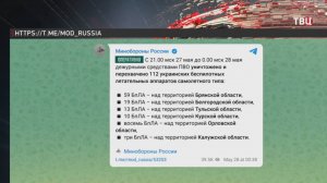 ПВО отразила массированную атаку дронов ВСУ на центральные районы России / События на ТВЦ