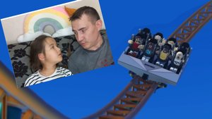 Папа и дочка в парке аттракционов роблокс, 2 серия