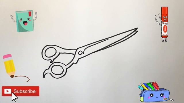 How To Draw Scissors for Kids | Bolalar uchun qaychi rasm chizish | ножницы для рисо? смотреть онлайн