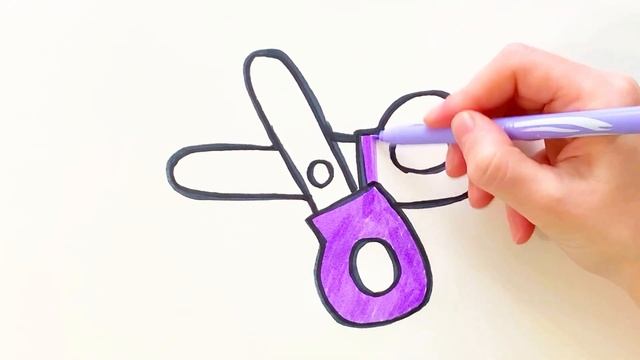 Bolalar uchun Qaychi rasm chizishDrawing scissors for childrenРисование Ножницы ?