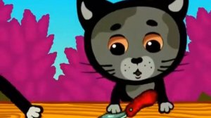 три котенка А возьму ка я пилу ножницы и нож