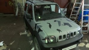 Suzuki Jimny покраска в камуфляж RAPTOR U-POL GRAVITEX.RU