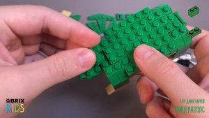 Собираем трицератопса из конструктора QBRIX KIDS - детские конструкторы с видеоинструкцией