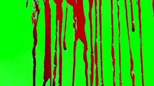 Стекающая кровь (хромакей футаж green screen) HD