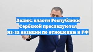 Додик: власти Республики Сербской преследуются из-за позиции по отношению к РФ