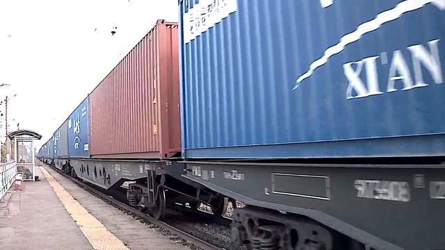 #5 Грузовые поезда на БМО. Контейнеровоз ВЛ10-574 на ст. Са смотреть онлайн
