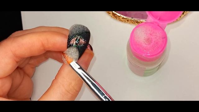 Winter nail designs.  Дизайны ногтей.  Глаз дракона.