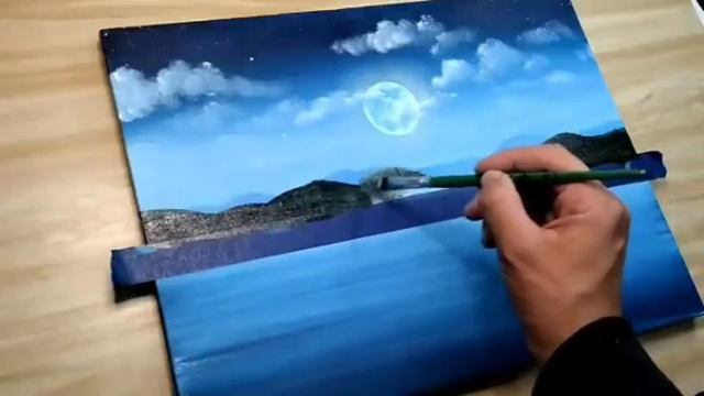 Как нарисовать романтический вечер у озера акрилом смотреть онлайн