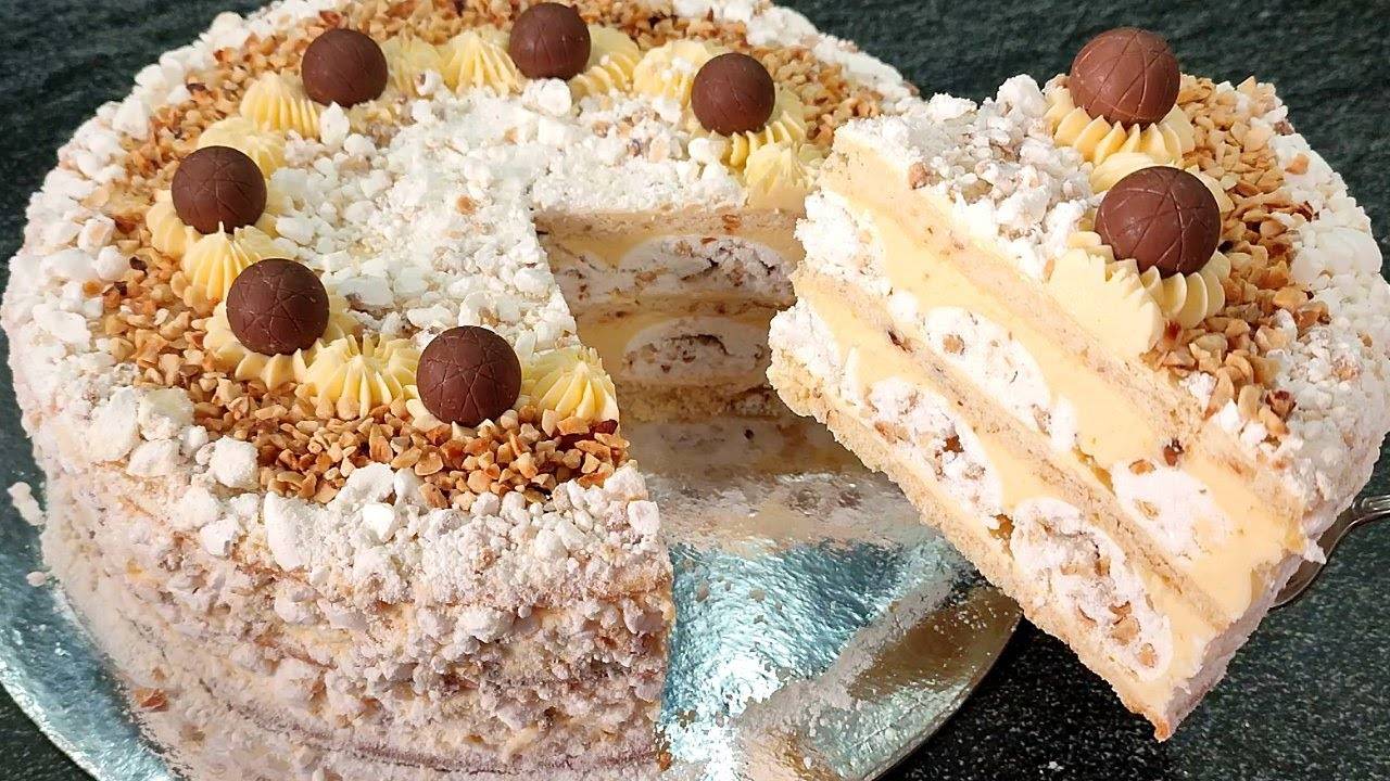 Торт СЕНАТОРСКИЙ! Знаменитый Воздушный торт с БЕЗЕ и Песочными коржами! Вкуснейший торт без сливок!