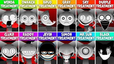 Incredibox Sprunki Treatment (Венда, Бруд, Грей, Джевин, OWAKCX, Скай, Дурпл, Саймон, Радди, Мистер)