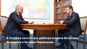 В Госдуме состоялась рабочая встреча Вячеслава Володина и Евгения Первышова