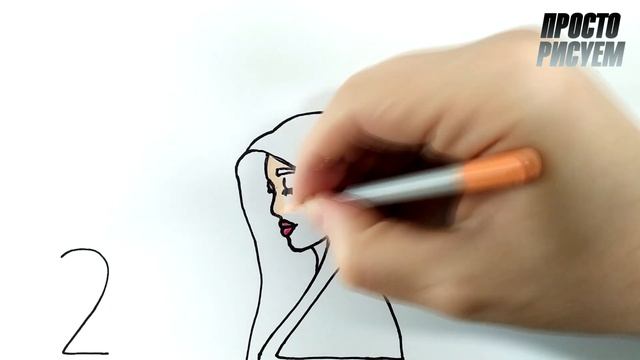 Девушка из цифры 2, простой рисунок смотреть онлайн