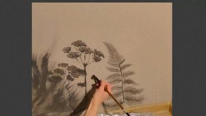 Роспись стены акрилом. Painting on the wall