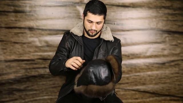 Интернет-магазин меховых шапок. Ушанка-бомбер из меха соболя и кожи.