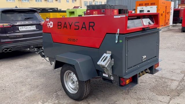 Дизельный компрессор BAYSAR DS185-7 - мощь и стиль