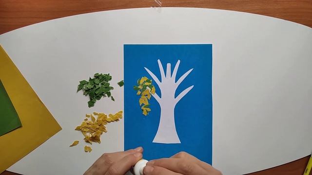 Обрывная аппликация Березка смотреть онлайн