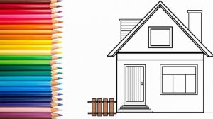 Как нарисовать домик. Рисунки для детей. Учимся рисовать вместе.