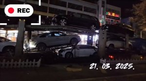 Погрузка автотранспортных средств на автовоз для дальнейшей отправки в порт Республики Корея.