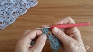 Ажурный узор крючком для палантина.