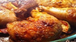 Куриные окорочка запеченные с овощами
