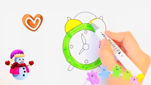 ⏰🎨How to draw an alarm clock | Как нарисовать Часы - РаскраскаЦиферблат для детей - Рисунки смотреть онлайн