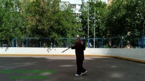 Разминка с деревянным шестом 160 см на спортплощадке (12)