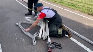 пожарный рукав уложенный в гармошку