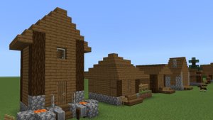 как бы выглядела таёжная деревня если бы я создавал структуры в minecraft