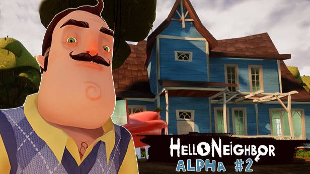 убегаю и пытаюсь попасть в подвал в игре Hello Neighbor ALPHA #2 смотреть онлайн