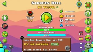 Geometry Dash. Sakupen HeLL by TrusTa (Ex. Demon) - 100%