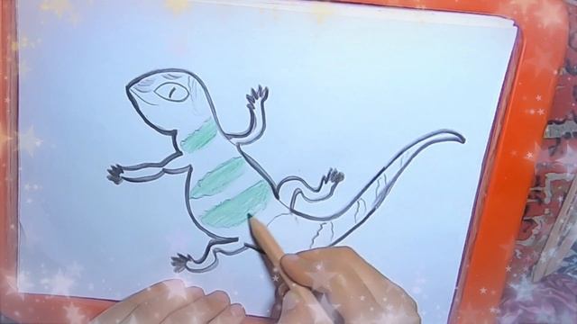 how to draw a lizard | как нарисовать ящерица | cara menggambar kadal|wie zeichnet man eine eidechs
