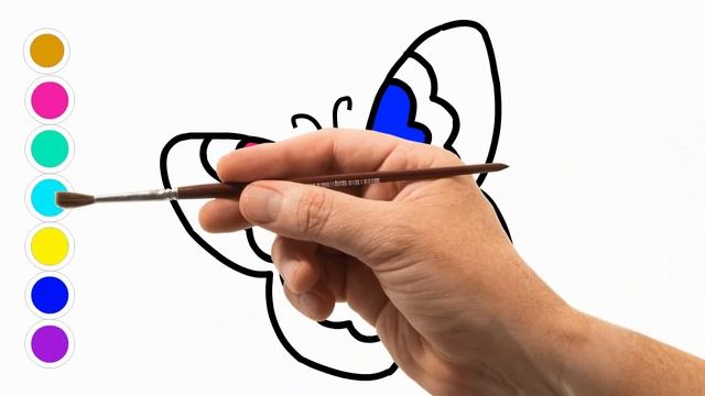 Нарисуем бабочку и раскрасим её. How to draw butterfly. смотреть онлайн