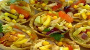 Тарталетки с курицей Пестрые