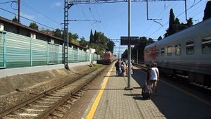 Прибытие Поезда ( Реальный звук ) Адлер-Челябинск на ст