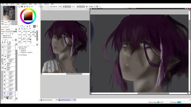 Speedpaint  Аниме арт  Anime art  Paint Toll Sai