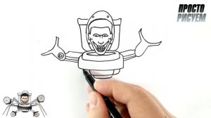 Как нарисовать белый скибиди туалет с пилами