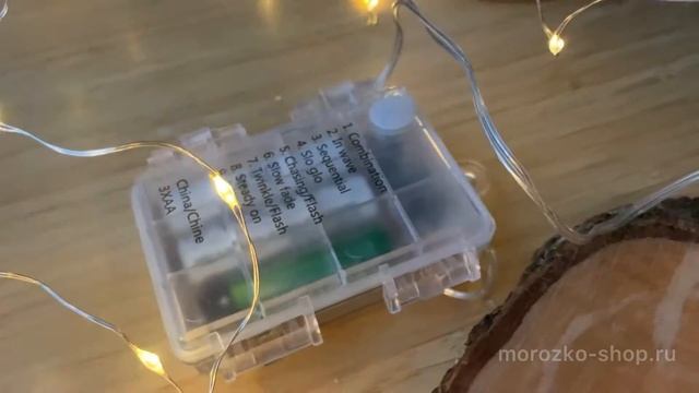 Гирлянда РОСА, 100 теплых белых мини LED-огней, серебряная проволока, 5+0.3 м, контроллер, 496075