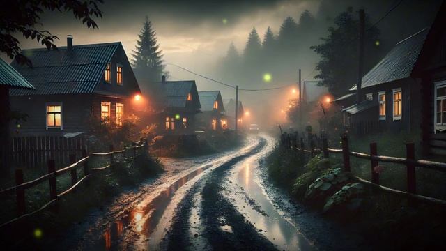 Шум дождя в деревне у бабули 1 ЧАС. The sound of rain in the village at g