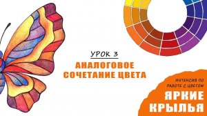 Интенсив по цвету "Яркие крылья" - УРОК 3 (Сочетание аналогичных цветов)