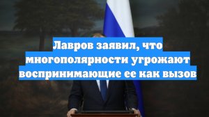 Лавров заявил, что многополярности угрожают воспринимающие ее как вызов