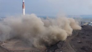 Падение 180-метровой трубы Никелевого завода