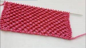 Ажурный узор спицами "Сетка".