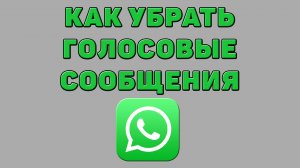 Как убрать голосовые сообщения в Ватсапе