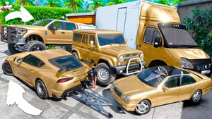 Угнал кучу золотых чит тачек и огромный монстр трак у мажора за 180 сек! Битва воров в ГТА 5 Онлайн