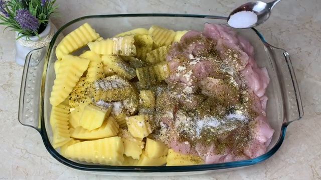 Картошка с Мясом в духовке Простой и очень Вкусный Ужин или Обед Всего 10 минут работы выпечка