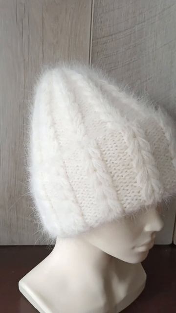 💖Шапочка узором колосок из ангоры 80 🩷Ручное вязание на заказ💝#lovestory #knitting #knitted